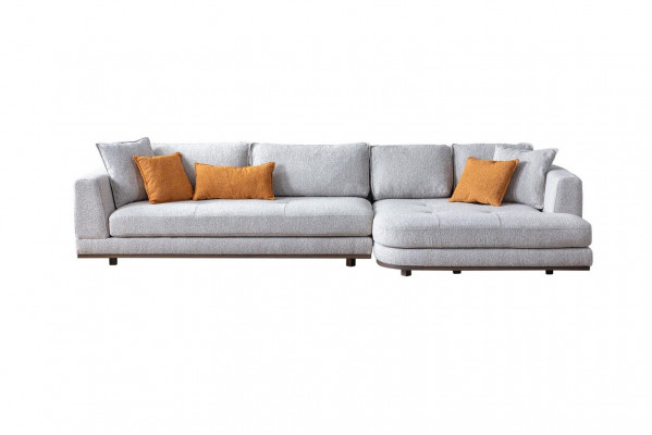 Luxury L-shaped corner sofa modern living room furniture grey color designer