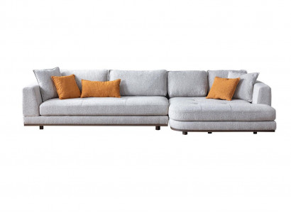 Luxury L-shaped corner sofa modern living room furniture grey color designer