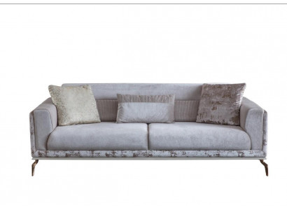 Modern sofa 3-seater furniture white color in living room luxury novelty