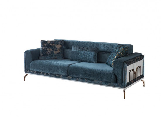 Modern sofa 3-seater luxury green design furniture in living room couches 235cm