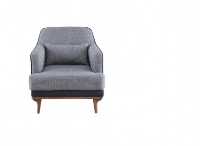 Modern grey armchair living room seating textile design furniture single-seater