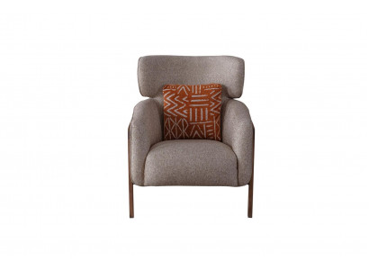 Chair Modern Beige Living Room Textile Luxury Design Furniture Lounge Club