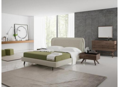 Bedroom set 5-piece luxury double bed 2 nightstands luxury dresser with mirror