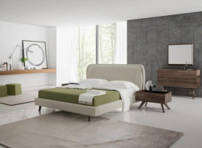 Bedroom set 5-piece luxury double bed 2 nightstands luxury dresser with mirror