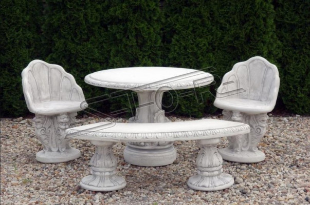 Antique style stone armchair bench chair garden terrace noble design throne