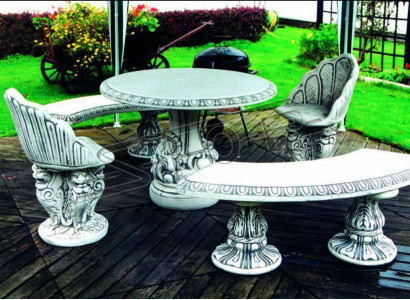 Antique style stone armchair bench chair garden terrace noble design throne