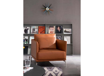 Armchair Leather Design Upholstery Decor Lounge Chair Seat Luxury Room Waiting New