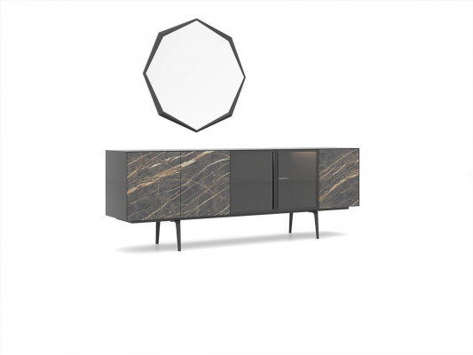 Sideboard with mirror luxury dining room complete set modern furniture