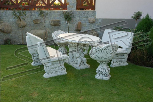 Bank Garden Design Antique Style Stone Patio Furniture Benches Outdoor