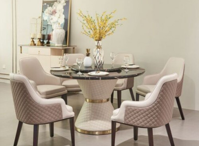 Table chair set dining room set dining set table round dining table 7-piece.