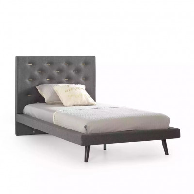 Bed 100 cm bed frames bed frame children's bed youth bed fabric grey