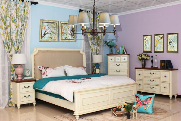 Bed 2x Nightstand 3-piece Bedroom Set Design Modern Luxury Classic Group