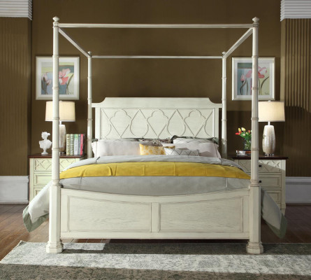Bed 2x Nightstand 3-piece Bedroom Set Modern Luxury Bedroom Canopy Bed