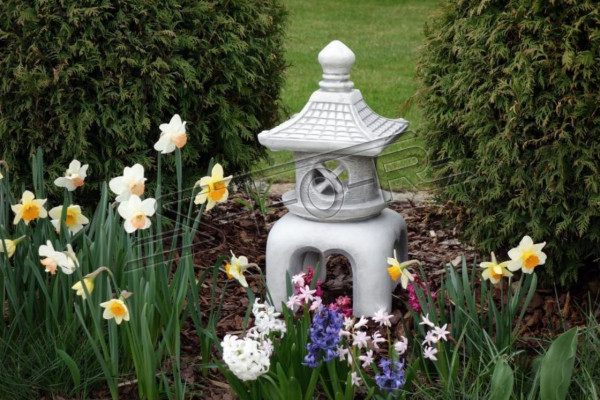 Flower decoration Japanese garden house statue white figurine decorative