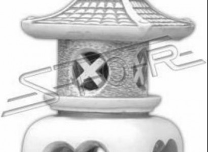 Flower decoration Japanese garden house statue white figurine decorative