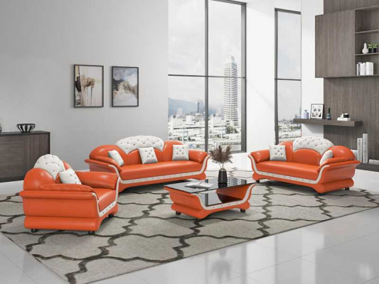 Sofa set Couch set Leather sofa Sofa Complete 3-piece Sofas Black