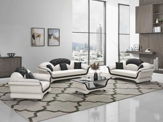 Sofa set Couch set Leather sofa Sofa Complete 3-piece Sofas Black