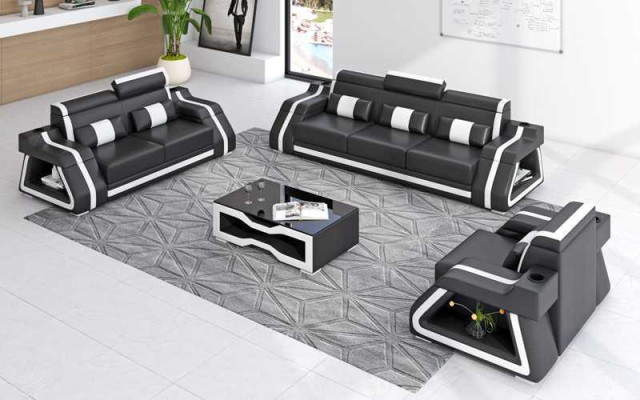 Leather Sofas Complete Couch Set Sofa Set Sofa 3-piece Sofas Yellow