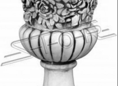 Flower vase, flower box, garden stone, decoration, antique style flowers.