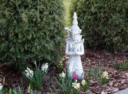 Buddha sculpture with a stone look. Large figure sculpture for garden decorative.