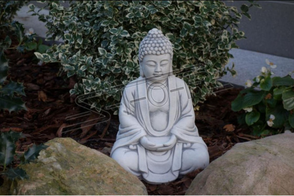 Buddha sculpture in stone look. Large sculpture for garden decoration figurine.