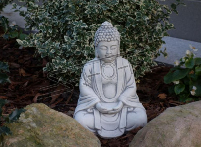 Buddha sculpture in stone look. Large sculpture for garden decoration figurine.