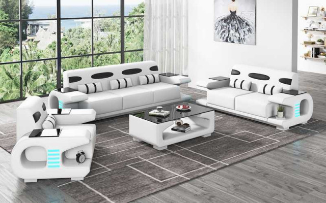 Couch set sofa set leather sofas sofa complete 3-piece black set