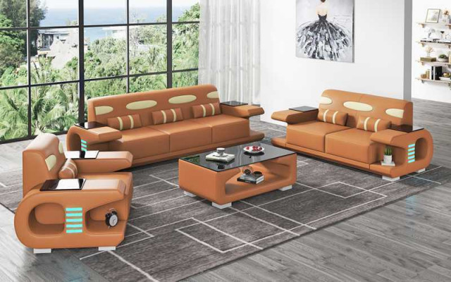 Couch set sofa set leather sofas sofa complete 3-piece black set