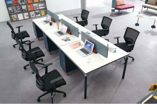 Office desk counter 2 person table workplace 2 chairs design table
