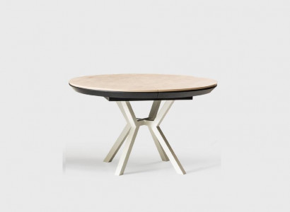 Modern kitchen table dining table extendable round wood beige table
