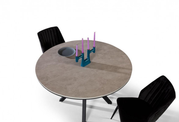 Round extendable dining table kitchen table wood gray tables