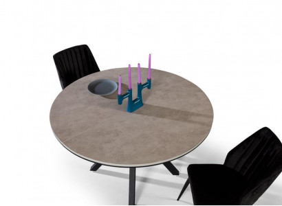 Round extendable dining table kitchen table wood gray tables