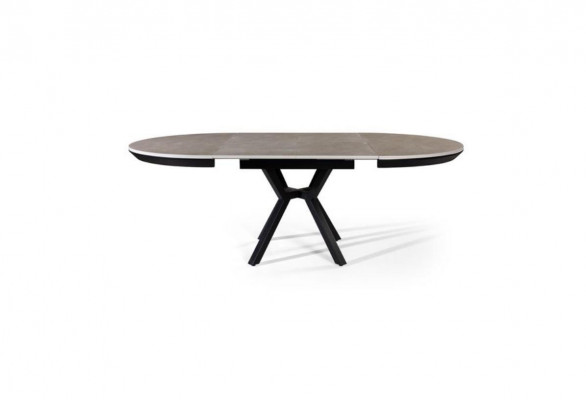 Round extendable dining table kitchen table wood gray tables
