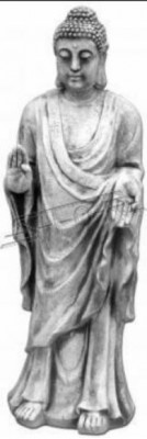 Decorative Buddha sculpture in stone look. Large figure sculpture for garden