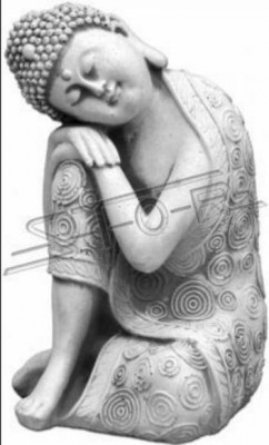 Decorative Buddha sculpture in stone look. Large figure sculpture for the garden.