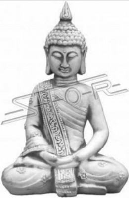 Decorative Buddha sculpture in stone look. Large sculpture for the garden.