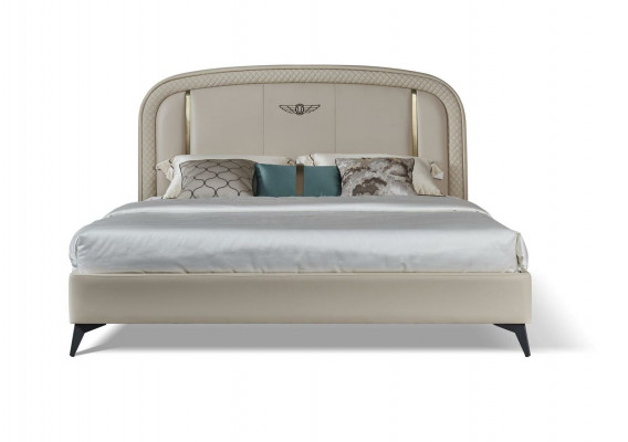 Design bed bedroom textile leather upholstery hotel modern beds