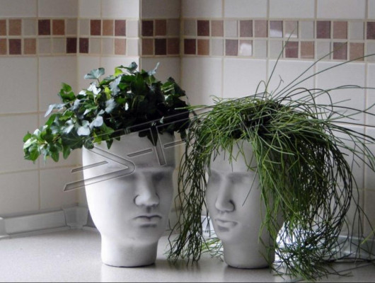 Design flower pot top plant container vessel figure decor pots face sculpture