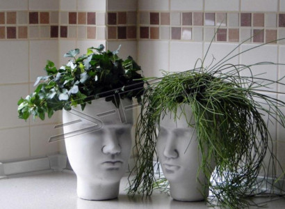 Design flower pot top plant container vessel figure decor pots face sculpture