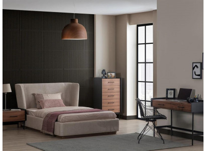 Complete design 4-piece bedroom bed nightstand modern dresser new