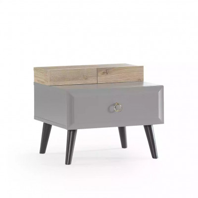 Nightstand Design Bedside Table Children's Nightstand Kids' Room Wood Gray