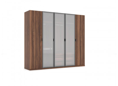 Wood Brown Wardrobe Bedroom Modern Design Furniture Cabinet