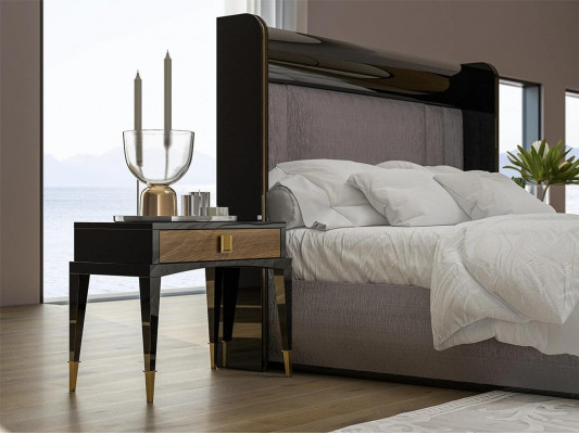 Luxury 6-piece set double bed bedroom dresser with mirror 2x nightstands