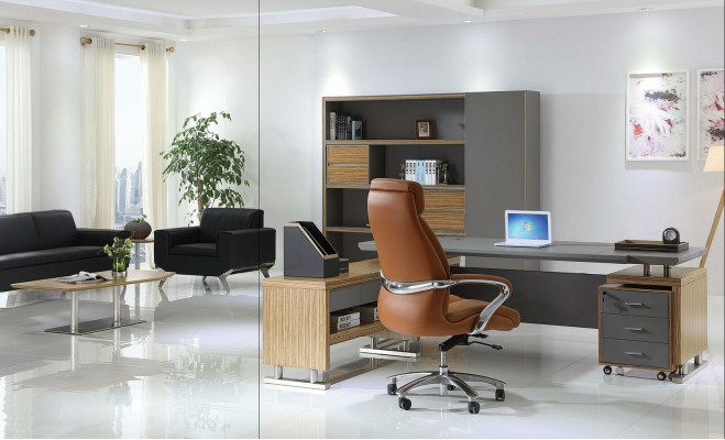 Designer office work room set shelf table armchair complete decor set furniture