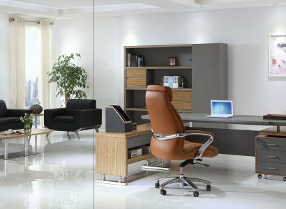 Designer office work room set shelf table armchair complete decor set furniture