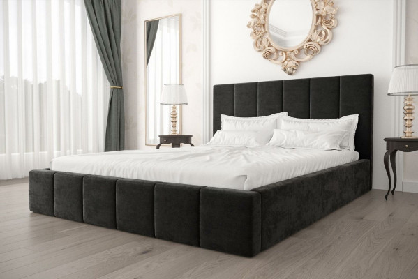 Double Bed Luxury Velvet Textile Bed Double Bedroom Design 160x200cm