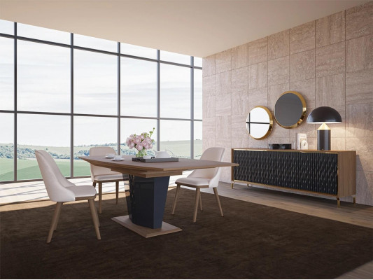 Dining group modern dining table dining room 6x chairs wood furniture luxury