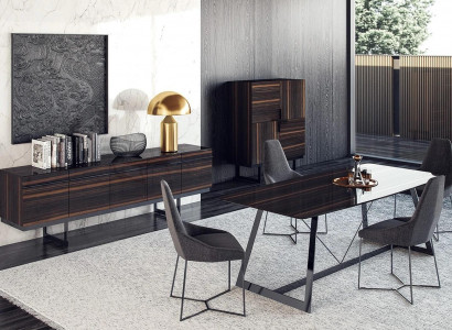 Dining Room Set 7-piece Luxury Dining Table 4x Chairs Design Dresser Sideboard New
