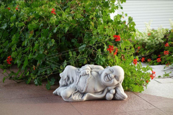Figure Buddha sculpture in stone look. Large sculpture for garden decorative.