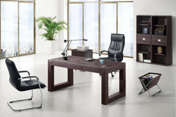 Company Furniture Desk Luxury Office Practice Executive Table Leather Tables